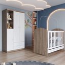 Ver imagem 1 de Quarto Infantil 2 Peças Guarda Roupa e Berço Bala de Menta Henn