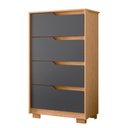 Ver imagem 1 de Cômoda Quarto Sole com 4 Gavetas e Pés Freijo/titanium