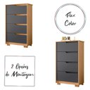 Ver imagem 3 de Cômoda Quarto Sole com 4 Gavetas e Pés Freijo/titanium