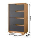 Ver imagem 4 de Cômoda Quarto Sole com 4 Gavetas e Pés Freijo/titanium