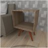 Mesa Lateral Nicho Em Mdf Amadeirado Escuro c/ 4 Pés - 1