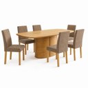 Ver imagem 2 de Conjunto de Mesa 6 Cadeiras Espanha 180x90cm em MDF Cinamomo Marrom