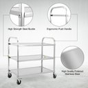 Ver imagem 4 de Takywep Carrinho de Aço Inoxidável com 3 Andares e Rodas com Trava para Cozinha, Restaurante e Hospi