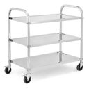 Ver imagem 1 de Takywep Carrinho de Aço Inoxidável com 3 Andares e Rodas com Trava para Cozinha, Restaurante e Hospi