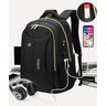Mochila Masculina Executiva Viagem Cadeado Reforçada Preta Maideng PT1806LK - 3