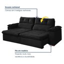Ver imagem 4 de Sofá Toronto 3 Lugares Retrátil e Reclinável 230cm Preto Veludo