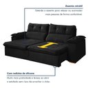 Ver mais imagens de Sofá Toronto 3 Lugares Retrátil e Reclinável 230cm Preto Veludo
