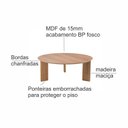 Ver imagem 5 de Mesa de Centro Orgânica 80cm Chanfrada Pé Madeira Móvel na Caixa