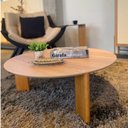 Ver mais imagens de Mesa de Centro Orgânica 80cm Chanfrada Pé Madeira Móvel na Caixa