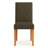Cadeira de Jantar Estofada Siena Linho Pés Trapézio Castanho - Pallazio - 3