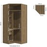 Guarda Roupa S/portas Closet Aberto de Canto Oblíquo Modulado Adapt Armc105amdp Kappesberg -nogueira - 2