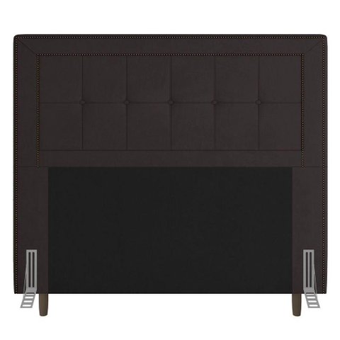 Cabeceira King Size Luxor 195Cm Com Tachas E Frame Marrom