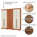 Ver imagem 4 de Guarda Roupa Casal 2030230 6 Portas 230 Cm Cinamomo Off White Ripado Armoveis