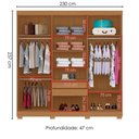 Ver imagem 3 de Guarda Roupa Casal 2030230 6 Portas 230 Cm Cinamomo Off White Ripado Armoveis