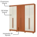 Ver mais imagens de Guarda Roupa Casal 2030230 6 Portas 230 Cm Cinamomo Off White Ripado Armoveis