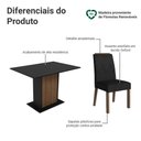 Ver imagem 4 de Conjunto Sala de Jantar Tampo de Madeira 4 Cadeiras Rustic/Preto/Oxford Acácia Madesa