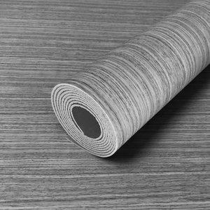 Kit 3 Unidades Placa Adesiva Flexível para Parede Madeira Teca Cinza 60x300cm