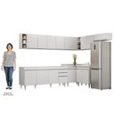 Ver imagem 5 de Armário de Cozinha Modulado de Canto 8 Peças Cp25 Balcão sem Tampo Branco - Lumil Lumil Móveis