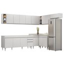 Ver imagem 1 de Armário de Cozinha Modulado de Canto 8 Peças Cp25 Balcão sem Tampo Branco - Lumil Lumil Móveis