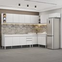 Ver imagem 2 de Armário de Cozinha Modulado de Canto 8 Peças Cp25 Balcão sem Tampo Branco - Lumil Lumil Móveis
