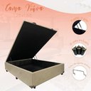 Ver imagem 2 de Cama Viuva Box Baú 128x188 - Suede - Bege