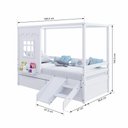 Ver imagem 4 de Cama Casinha Reta com 02 Gavetas e Escorregador Madeira Maciça Branco Housin