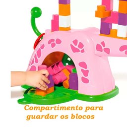 Blocos de Montar - Baby Land - Girafa de Atividades - Rosa - Cardoso Toys - 3