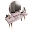 Ver imagem 1 de Penteadeira Diana Com 2 Gavetas Porta de Vidro e Nichos Rose