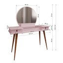 Ver imagem 4 de Penteadeira Diana Com 2 Gavetas Porta de Vidro e Nichos Rose