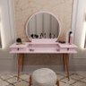 Penteadeira Diana Com 2 Gavetas Porta de Vidro e Nichos Rose - 2