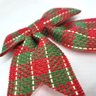 Kit 4 Laços Xadrez Rústico Vermelho e Verde Natal Modelo Rígido 12cm - Magizi - 4