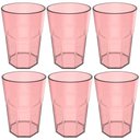 Ver imagem 1 de Conjunto 6 Copos Jogo de Copos para Suco Água 400ml Rosa Quartzo