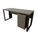 Ver imagem 4 de Mesa Escrivaninha Industrial 150cm Gaveteiro Clean Pés Metal Cor:cinza Sagrado com Preto