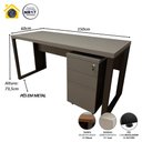 Ver imagem 5 de Mesa Escrivaninha Industrial 150cm Gaveteiro Clean Pés Metal Cor:cinza Sagrado com Preto