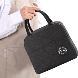 Bolsa Térmica Organizadora em Poliéster de Mão para Marmita Preta - 4