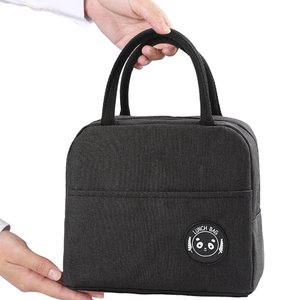 Bolsa Térmica Organizadora em Poliéster de Mão para Marmita Preta