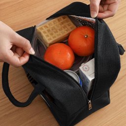 Bolsa Térmica Organizadora em Poliéster de Mão para Marmita Preta - 8