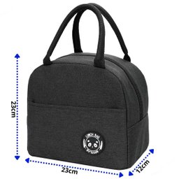 Bolsa Térmica Organizadora em Poliéster de Mão para Marmita Preta - 2