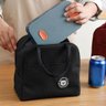 Bolsa Térmica Organizadora em Poliéster de Mão para Marmita Preta - 7