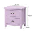 Ver imagem 4 de Mesa de Cabeceira com 2 Gavetas Versatille - Lilás