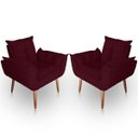 Ver imagem 1 de Kit 02 Poltrona para Sala e Quarto Decorativa Opala Suede