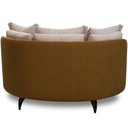 Ver imagem 7 de Chaise Redondo Living Orgânico Sala Estar Fixo Roy T03 Linho Cru Veludo Terracota - Lyam Decor