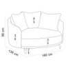 Chaise Redondo Living Orgânico Sala Estar Fixo Roy T03 Linho Cru Veludo Terracota - Lyam Decor - 5