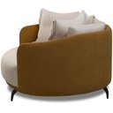 Ver imagem 3 de Chaise Redondo Living Orgânico Sala Estar Fixo Roy T03 Linho Cru Veludo Terracota - Lyam Decor