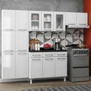 Ver imagem 1 de Cozinha de Aço Completa Modulada com Vidro 4 Peças Topázio Branco