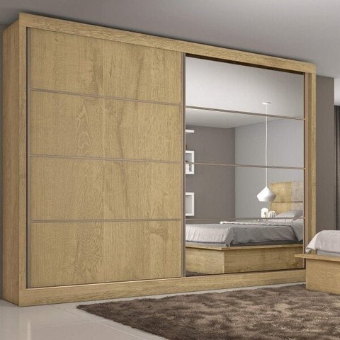 Guarda-roupa Casal com Espelho 2 Portas 6 Gavetas Sevilha 7773 Flex Color