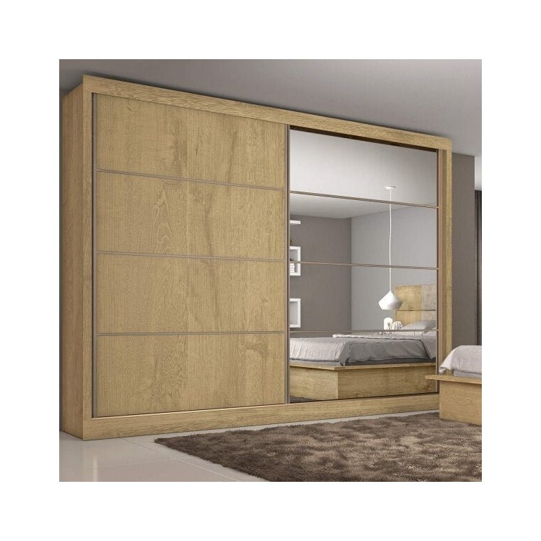 Guarda-roupa Casal com Espelho 2 Portas 6 Gavetas Sevilha 7773 Flex Color