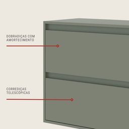 Gabinete para Banheiro 80cm Mdf Verde Dubai - On Móveis - 4