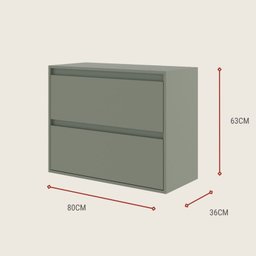 Gabinete para Banheiro 80cm Mdf Verde Dubai - On Móveis - 3