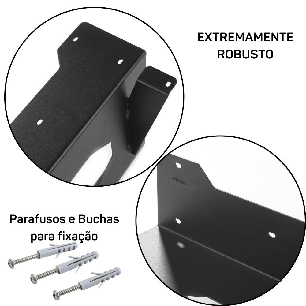 Suporte Gabinete Aquário Gamer Atx Suspenso de Parede Preto - 3